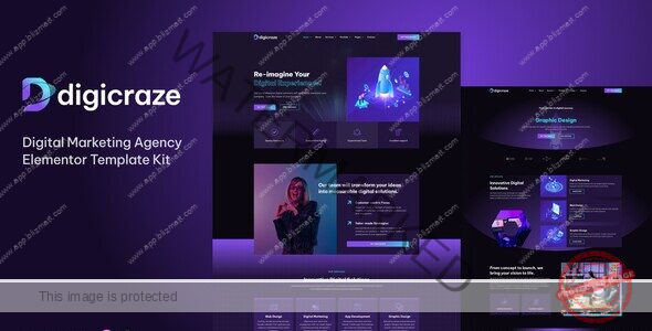 Digicraze - Digital Marketing Agency Elementor Pro Template Kit