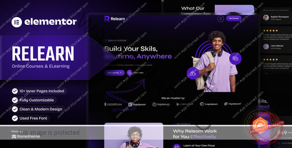 Relearn - Online Courses & E-Learning Elementor Template Kit
