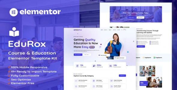 EduRox - Online Course & Education Elementor Pro Template Kit