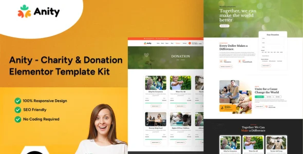 Anity - Charity & Donation Elementor Template Kit