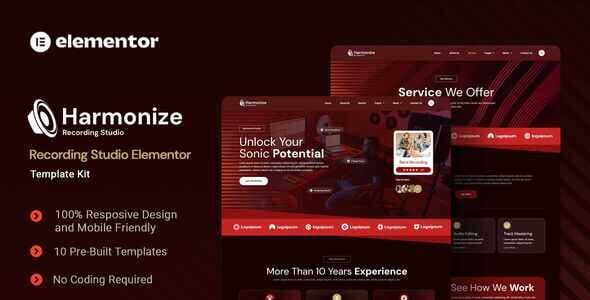 Harmonize - Recording Studio Elementor Template Kit