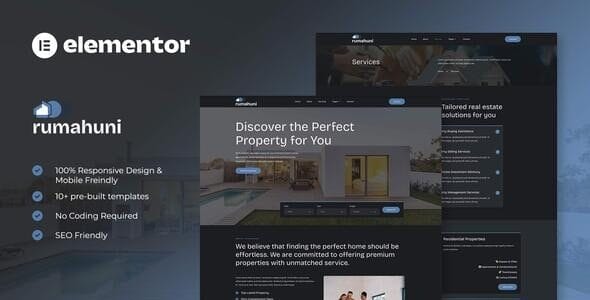 Rumahuni - Real Estate & Property Elementor Template Kit