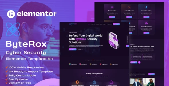 ByteRox - Cyber Security Elementor Template Kit