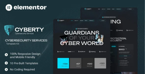Cyberty – Cyber Security Service Elementor Template Kit