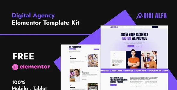 DigiAlfa - Digital Agency Elementor Template Kit