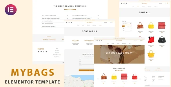 Mybags - Modern Commerce Elementor Template Kit