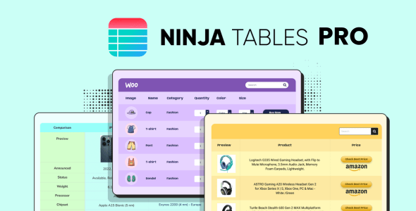 Ninja Tables Pro – Easy Data Table Builder Plugin for WordPress