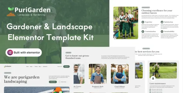 PuriGarden - Gardener & Landscape Elementor Pro Template Kit
