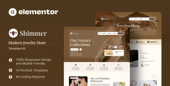 Shimmer - Modern Jewelry Store Elementor Template Kit