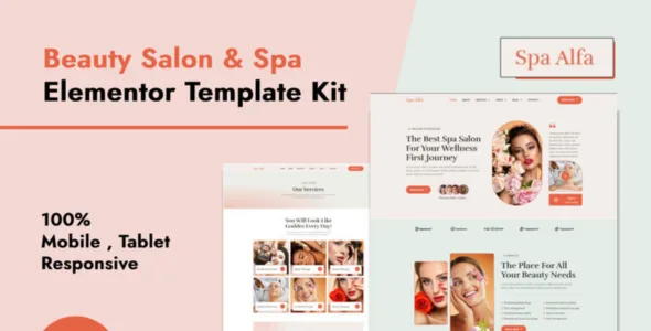 SpaAlfa - Beauty Salon & Spa Elementor Pro Template Kit