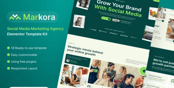 Markora - Social Media Marketing Agency Elementor Template Kit