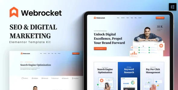 Webrocket - SEO & Digital Marketing Agency Elementor Template Kit