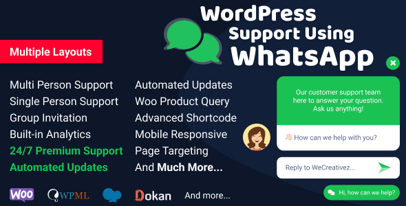 WordPress WhatsApp Support Plugin Pro by wecreativez