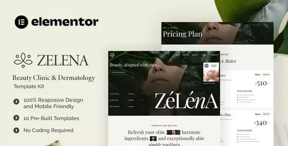 Zelena - Beauty Clinic & Dermatology Elementor Template Kit