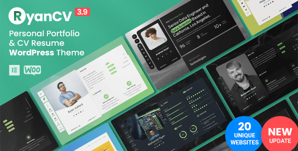 RyanCV - Personal Portfolio Resume Theme WordPress