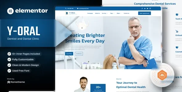Y-Oral - Dentist & Dental Clinic Elementor Template Kit