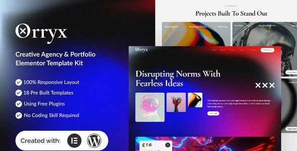 Orryx - Creative Agency & Portfolio Elementor Template Kit