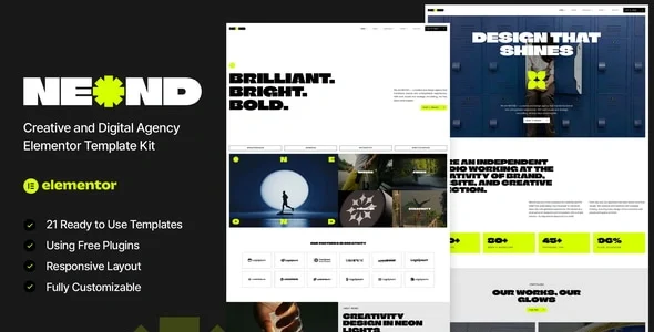 Neond - Creative & Digital Agency Elementor Template Kit