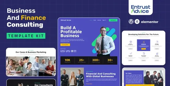 Entrust Advice - Business & Finance Consulting Elementor Template Kit