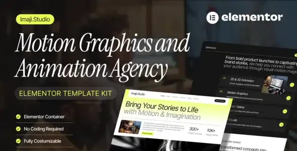 ImajiStudio - Motion Graphics & Animation Elementor Template Kit