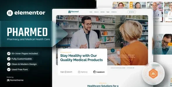 Pharmed - Pharmacy & Medical Health Care Elementor Template Kit