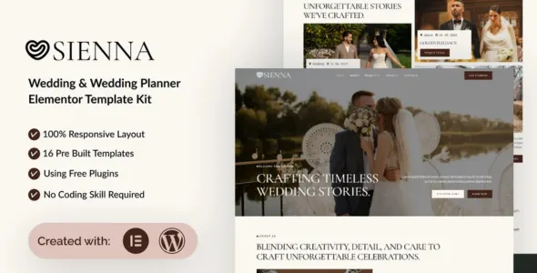 Sienna - Wedding Planner Elementor Template Kit