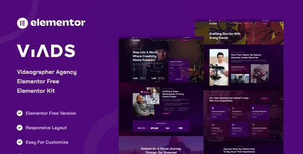 Viads - Videographer Agency Elementor Template Kit