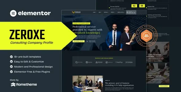 Zeroxe - Consulting Company Profile Elementor Template Kit
