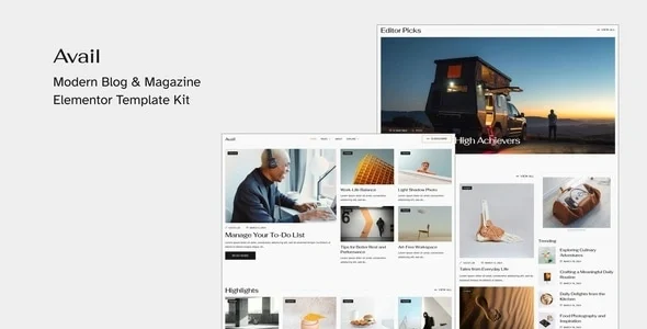 Avail - Modern Blog & Magazine Elementor Template Kit