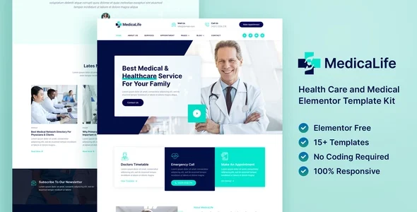 MedicaLife – Health Care & Medical Elementor Template Kit