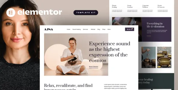 Ajna - Sound Healing & Music Therapy Elementor Pro Template Kit