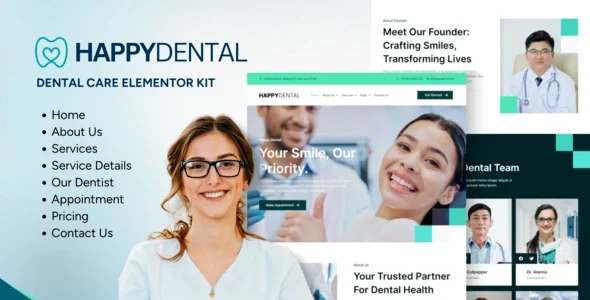 Happy Dental - Dental Care Service Elementor Kit