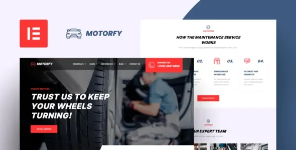 Motorfy - Car Service & Maintenance Elementor Pro Template Kit