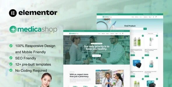 MedicaShop - Pharmacy & Medical Store Elementor Template Kit