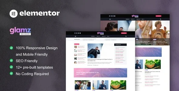 Glamz - News & Magazine Elementor Template Kit