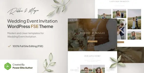 Robbie & Magie – Wedding Event Invitation WP Theme